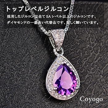 Amazon | Coyogo レディース ネックレス 紫 アクセサリー 5A